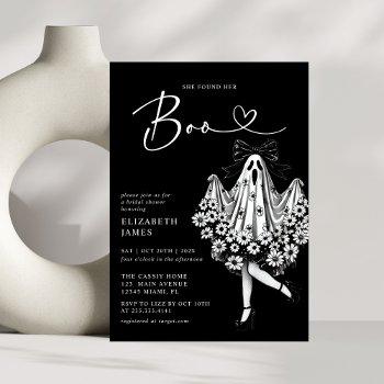she found her boo ghost floral  bridal shower invitation