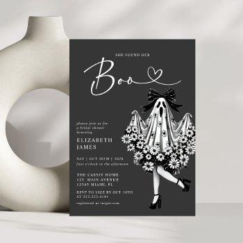 she found her boo ghost floral  bridal shower invitation