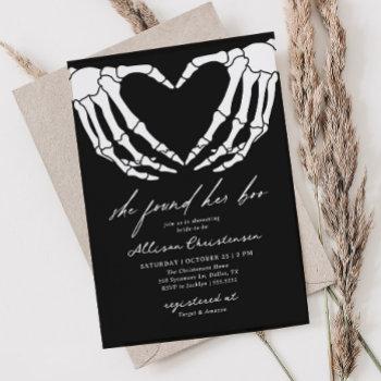 she found her boo halloween bridal shower invitation