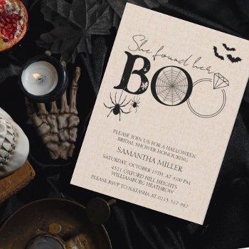 she found her boo halloween bridal shower invitation