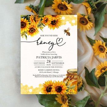 she found her honey sunflower bridal shower invitation