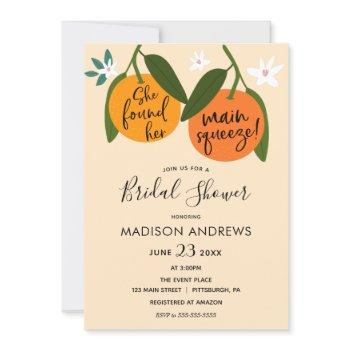 she found her main squeeze bridal shower invitation