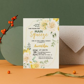 she found her main squeeze elegant bridal shower invitation