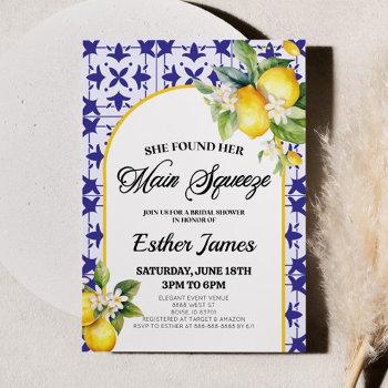 she found her main squeeze lemon bridal shower invitation
