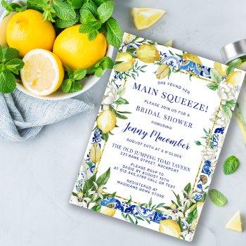 she found her main squeeze lemon bridal shower invitation