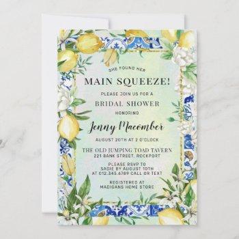 she found her main squeeze lemon bridal shower  invitation