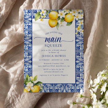 she found her main squeeze lemons bridal shower invitation