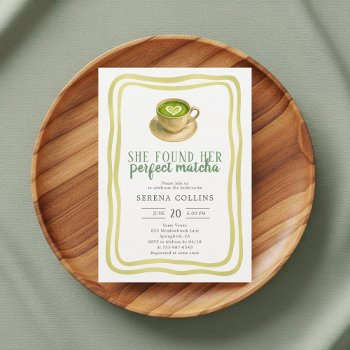 she found her perfect matcha bridal shower invitat invitation
