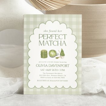 she found her perfect matcha bridal shower invitation