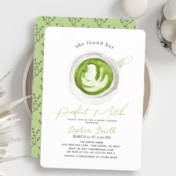 she found her perfect matcha bridal shower invitation