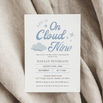 she is on cloud 9 bridal shower  invitation