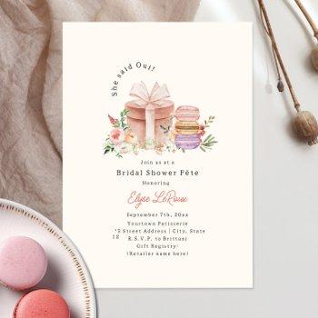 she said oui french macaron bridal shower fête invitation