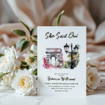 she said oui paris bridal shower parisian brunch invitation