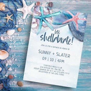 shellabration | beach seashells wedding shower invitation