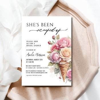 she's been scooped up ice cream bridal shower invitation