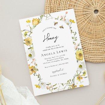 she's found her honey yellow floral bridal shower invitation