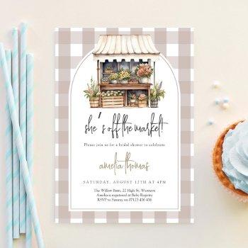 she's fresh off the market bridal shower invitation