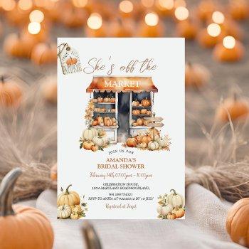 she's off the market fall pumpkin bridal shower  invitation