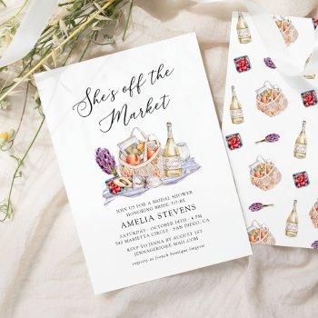 she's off the market farmer's market bridal shower invitation