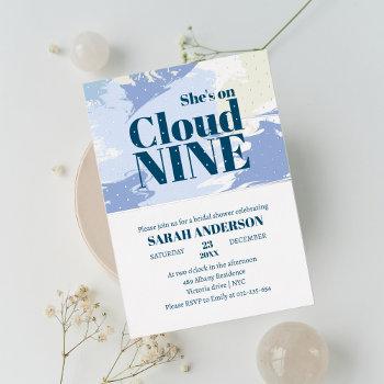 she's on cloud nine bold bling bridal shower foil invitation