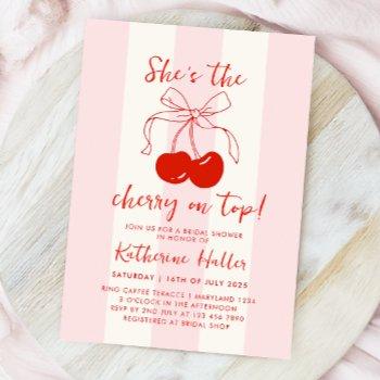 she's the cherry on top bridal shower invitation