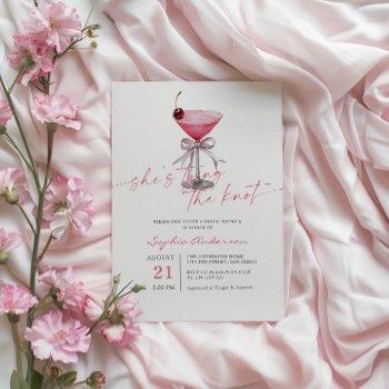 she's tying the knot hot pink bridal shower invitation