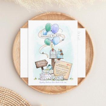 shower by mail virtual bridal shower mailbox blue invitation postcard