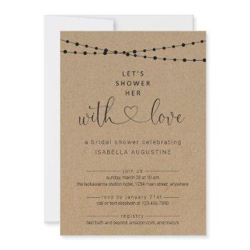 shower her with love bridal shower invitation