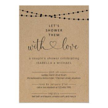 Shower Them With Love Couple's Shower Invitation Front View