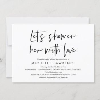 shower with love, modern casual bridal shower invitation