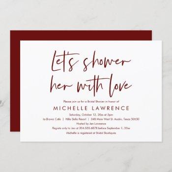 shower with love, modern casual bridal shower  invitation