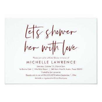 Shower With Love, Modern Casual Bridal Shower  Invitation Front View