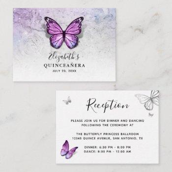 silver and light purple butterfly details enclosure card