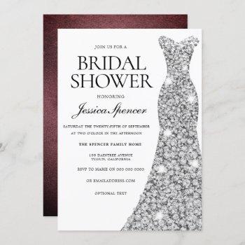 silver sparkle dress velvet bridal shower invite