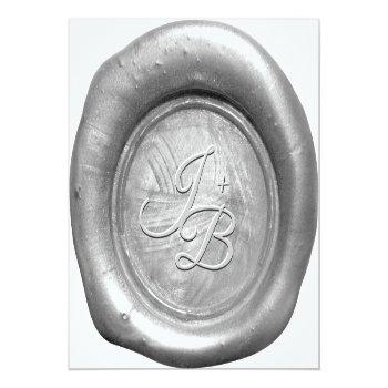 Silver Wax Seal Print Stickers Monogram Wedding En Front View