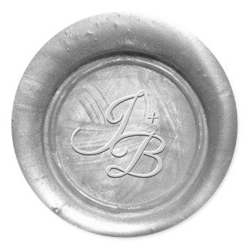 silver wax seal print stickers monogram wedding en