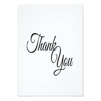 Simple Black And White Calligraphy Thank You Postcard Front View