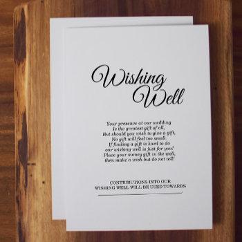 simple black and white calligraphy wishing well enclosure card