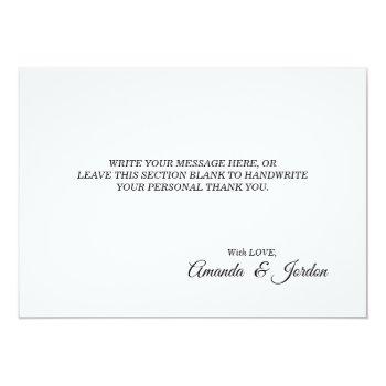 Simple Black White Calligraphy Frame Photo Flat Thank You Card Front View
