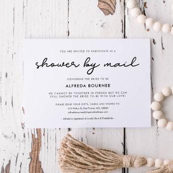 simple bridal shower by mail invitation