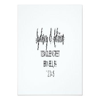 Simple Calligraphy Wedding Invite Return Address Label Front View