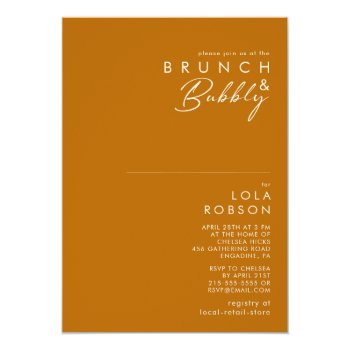 Simple Desert | Burnt Orange Brunch & Bubbly Invitation Front View