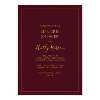 Simple Elegant Christmas | Red Lingerie Shower Invitation Front View