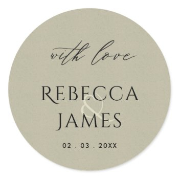 simple elegant gold grey typography text only classic round sticker