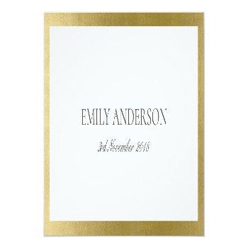 Simple Elegant Gold White Typography 70 Birthday Place Card Front View