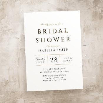 simple elegant modern classy luxury bridal shower invitation