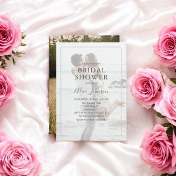 simple elegant photo bridal shower invitation