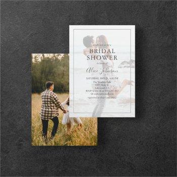 simple elegant photo bridal shower invitation