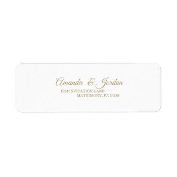 simple gold calligraphy return address label