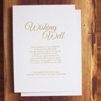 simple gold calligraphy wedding wishing well enclosure card